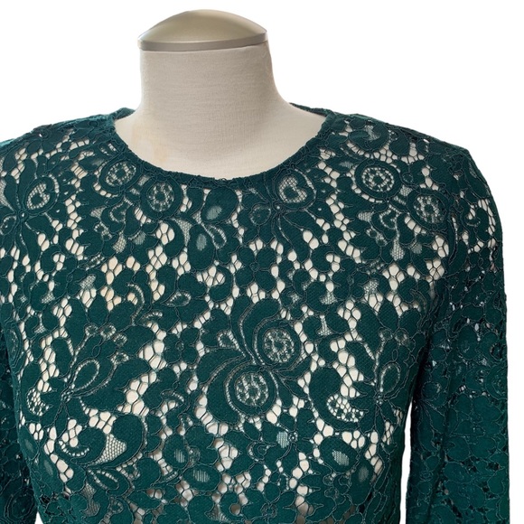NWOT Dynamite Women’s Teal Green Lace Unlined 3/4 Sleeves Dress Size Small - Picture 5 of 15